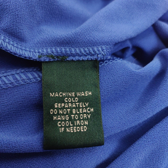 Lauren Ralph Lauren Keyhole Neck Tunic Top Sz 2X Blue Stretch Jersey 3/4 Sleeves - Picture 8 of 8